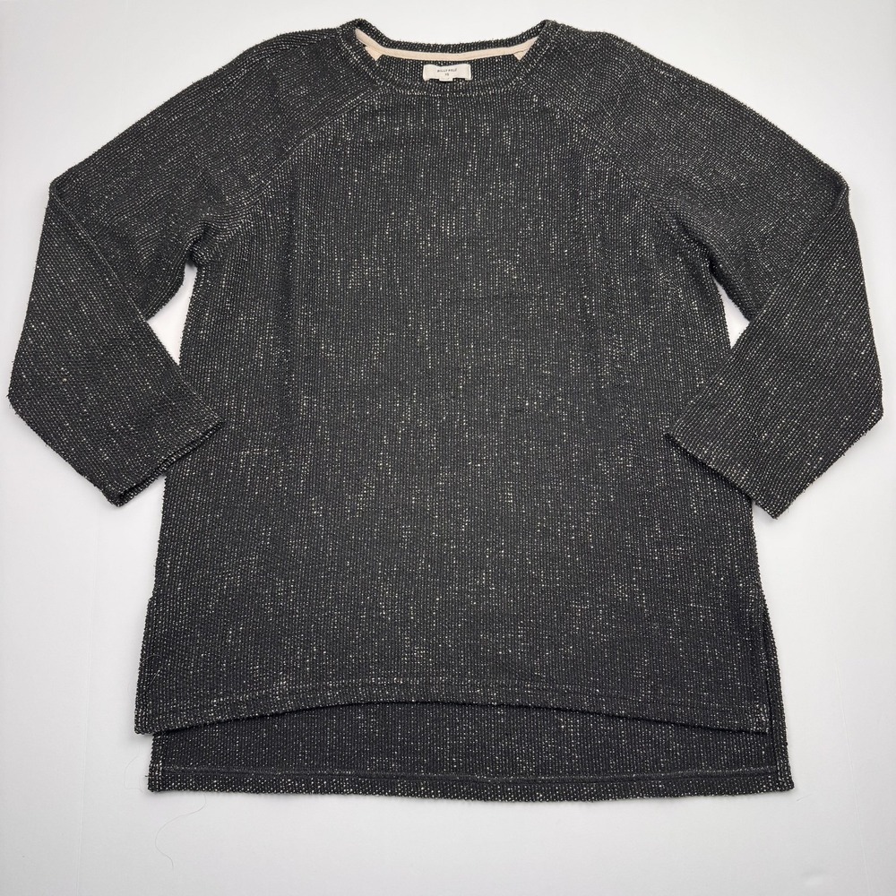 Billy Reid Sweater Womens XS Black Speckled Crewneck Pullover Made in Italy